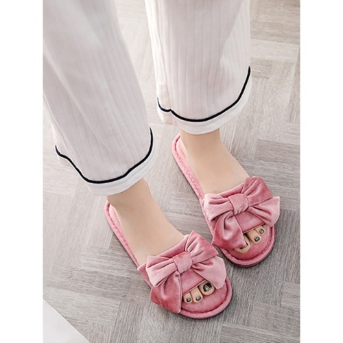 Тапочки Halluci "Бархатные бантики" (Розовый)