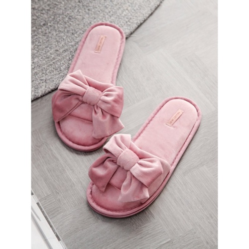 Тапочки Halluci "Бархатные бантики" (Розовый)